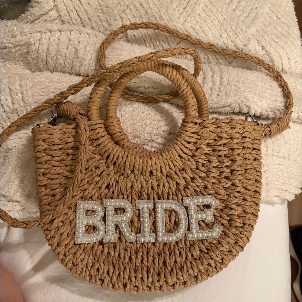 Tan Woven Bride Bag